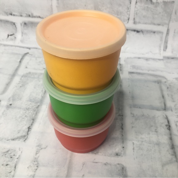 Tupperware Kitchen Vintage Tupperware Snack Cups Multi Colors Clear